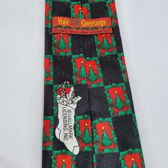 Yule Tie Greetings MMG Hallmark  Christmas Tree Tie Necktie Holiday Season - Picture 4 of 9